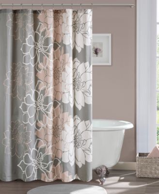 Madison Park - Lola 72" x 72" 100% Cotton Sateen Floral Printed Shower Curtain