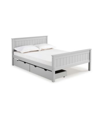 Alaterre Furniture - Harmony Full Bed with Storage Drawers, Dove Gray