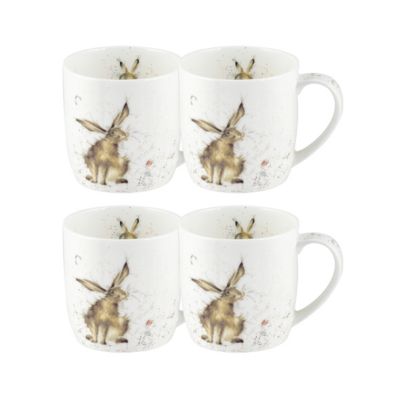Royal Worcester - Wrendale Good Hare Day Rabbit 4-Pc. Mug Set