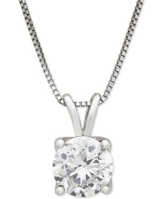 Grown With Love - Lab Grown Diamond Solitaire 18" Pendant Necklace (1 ct. t.w.) in 14k Gold