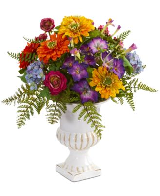 Nearly Natural - Mixed Floral Artificial Arrangement in Urn