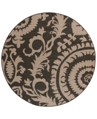 Surya - Alfresco ALF-9615 Black 5'3" Round Area Rug