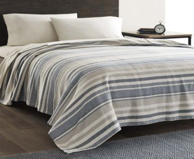 Eddie Bauer - Herringbone Stripe Blue Blanket