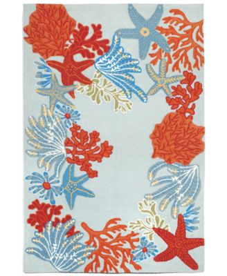Liora Manne' - Ravella 2256 Ocean Scene Blue 7'6" x 9'6" Indoor/Outdoor Area Rug