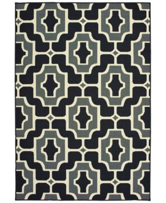 Oriental Weavers - Marina 1491Z Black/Gray 2'5" x 4'5" Indoor/Outdoor Area Rug