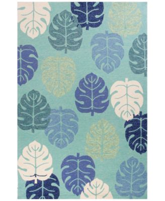 Kas - Harbor Palms 4228 Turquoise 5' x 7'6" Indoor/Outdoor Area Rug