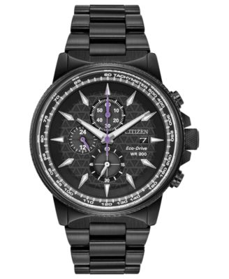 Citizen - Men's Chronograph Black Stainless Steel Bracelet Watch 42mm