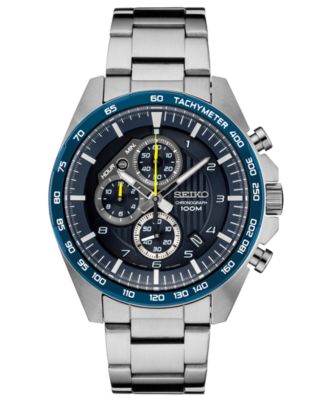 Seiko - Men's Chronograph Stainless Steel Bracelet Watch 44mm