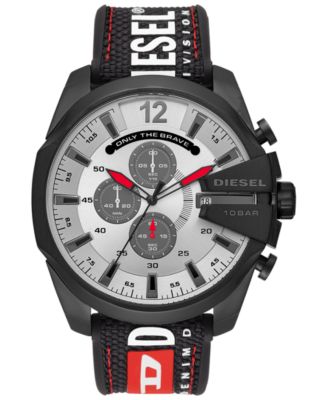 Diesel - Men's Chronograph Mega Chief Black Silicone Strap Watch 51mm