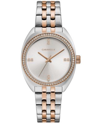 Caravelle - Women's Crystal Two-Tone Stainless Steel Bracelet Watch 32mm