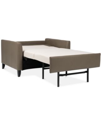 Furniture - Priley 48" Leather Twin Sleeper Sofa