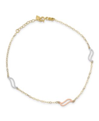 Macy's Brand - S-Link Anklet in 14k White, Rose and Yellow Gold