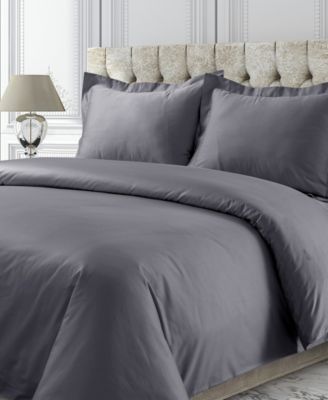 Tribeca Living - 750 Thread Count Sateen Oversized Solid Queen Duvet Cover Set