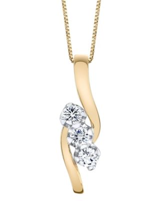 Sirena - 3/8 ct. t.w. Diamond Pendant in 14k Yellow and White Gold