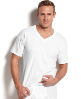 Hanes - Men's Big & Tall 4-Pk. Cotton V-Neck Undershirts