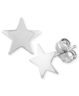 Macy's Brand - Flat Star Stud Earrings Set in 14k White Or Yellow Gold