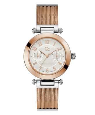 GUESS - Gc Prime Chic Mesh Rose-Gold Stainless Steel Mesh Bracelet Watch