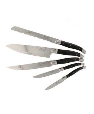 French Home - Laguiole 5 Piece Kitchen Knife Set plus Magnetic Display.