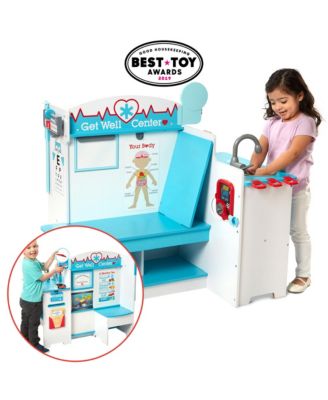 Melissa and Doug - Wooden Get Well Doctor Activity Center - Waiting Room, Exam Room, Check-In Area