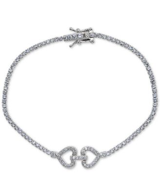 Giani Bernini - Cubic Zirconia Double Heart Tennis Bracelet in Sterling Silver