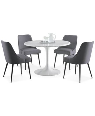 Steve Silver - Colfax 5-Pc. Dining Set, (White Table & 4 Side Chairs)