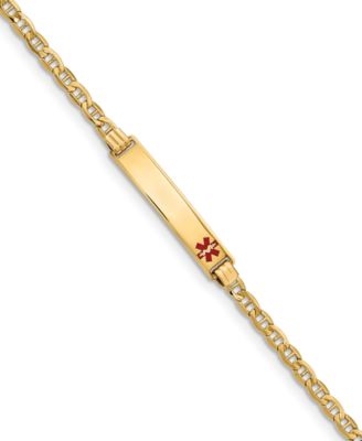 Macy's Brand - Medical Info ID Plate Bracelet in 14k Gold