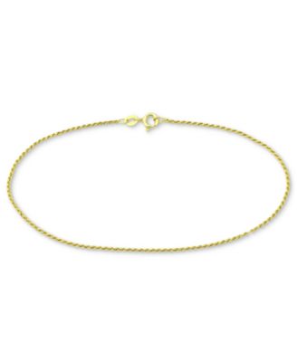 Giani Bernini - Twist Rope Ankle Bracelet in 18k Gold-Plated Sterling Silver or Sterling Silver