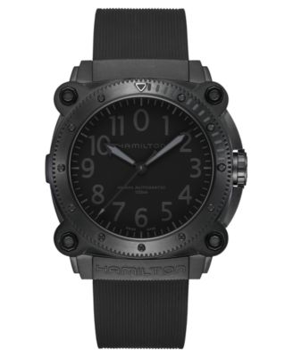 Hamilton - Men's Swiss Automatic Khaki Navy BeLOWZERO Black Rubber Strap Watch 46mm