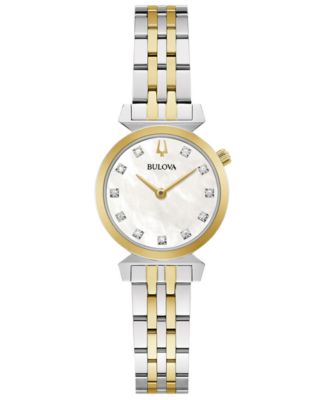 Bulova - Women's Classic Regatta Diamond-Accent Two-Tone Stainless Steel Bracelet Watch 24mm