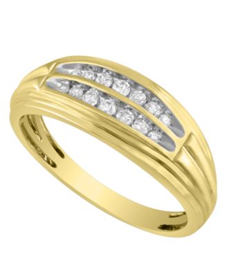 Macy's Brand - Men's Diamond (1/4 ct. t.w.) Ring in 10K White or Yellow Gold
