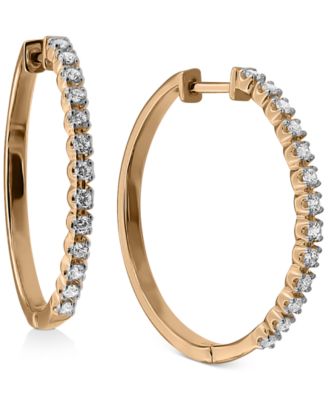Macy's Brand - Diamond Small Hoop Earrings (1/2 ct. t.w.)