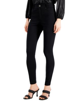 I.N.C. International Concepts - Petite High-Waisted Pont&eacute;-Knit Curve Creator Pants