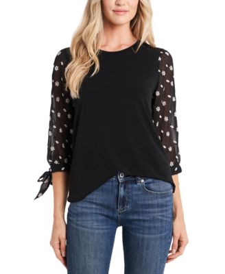 CeCe - Puff-Sleeve Knit Top