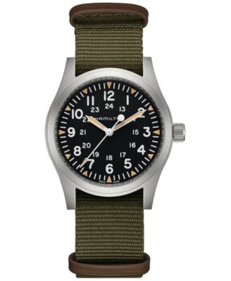 Hamilton - Men's Swiss Khaki Field Green Textile Strap Watch 42mm