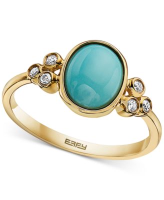 EFFY Collection - Turquoise & Diamond (1/10 ct. t.w.) Ring in 14k Gold