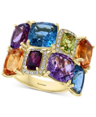 EFFY Collection - Multi-Gemstone (12-1/8 ct. t.w.) & Diamond (1/6 ct. t.w.) Statement Ring in 14k Gold