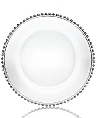 American Atelier - Jay Imports Glass Silver Beaded Charger Plate
