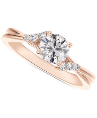 De Beers Forevermark - Diamond Round-Cut Twisted Band Engagement Ring (1/2 ct. t.w.) in 14k Rose Gold