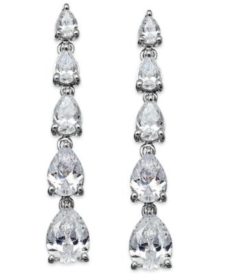 Arabella - Cubic Zirconia Graduated Linear Earrings in Sterling Silver (8 ct. t.w.)