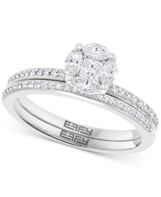 EFFY Collection - Diamond Cluster Bridal Set (1/2 ct. t.w.) in 14k White Gold