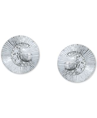 Giani Bernini - Cubic Zirconia Moon Disc Stud Earrings