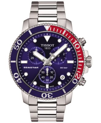 Tissot - Men's Swiss Chronograph Seastar 1000 Stainless Steel Bracelet Watch 46mm