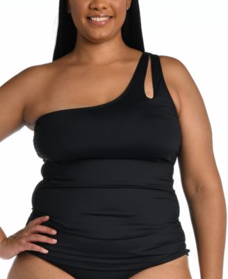 La Blanca - Plus Size Tummy-Control One-Shoulder Tankini Top