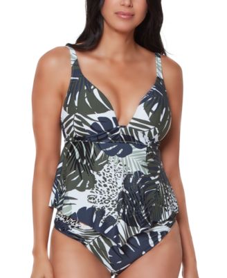 Bar III - Moody Tropics Hanky Tankini Top