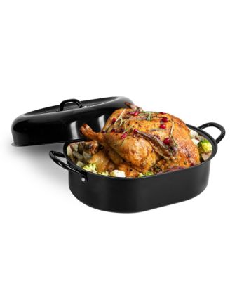 Granite Stone Diamond - 16" Nonstick Titanium and Diamond Infused Round Roaster Pan with Lid