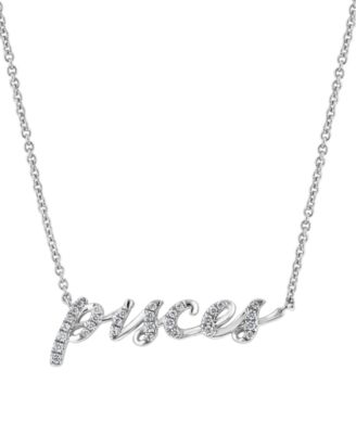 EFFY Collection - Diamond Zodiac Pisces 18" Pendant Necklace (1/10 ct. t.w.) in Sterling Silver