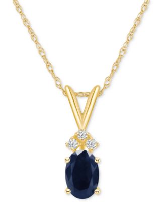 Macy's - Ruby (1 ct. t.w.) & Diamond Accent 18" Pendant Necklace in 14k Gold (Also in Sapphire)