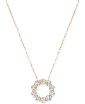 Macy's Brand - Diamond Circle Cluster 18" Pendant Necklace (1/2 ct. t.w.) in 14k Gold