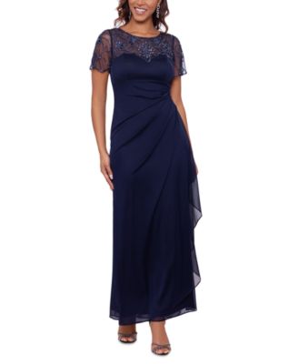 XSCAPE - Petite Embellished Ruched Gown