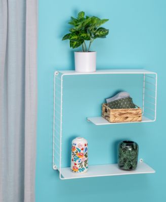 Honey Can Do - Three-Tier Floating Square Decorative Metal Wall Shelf
